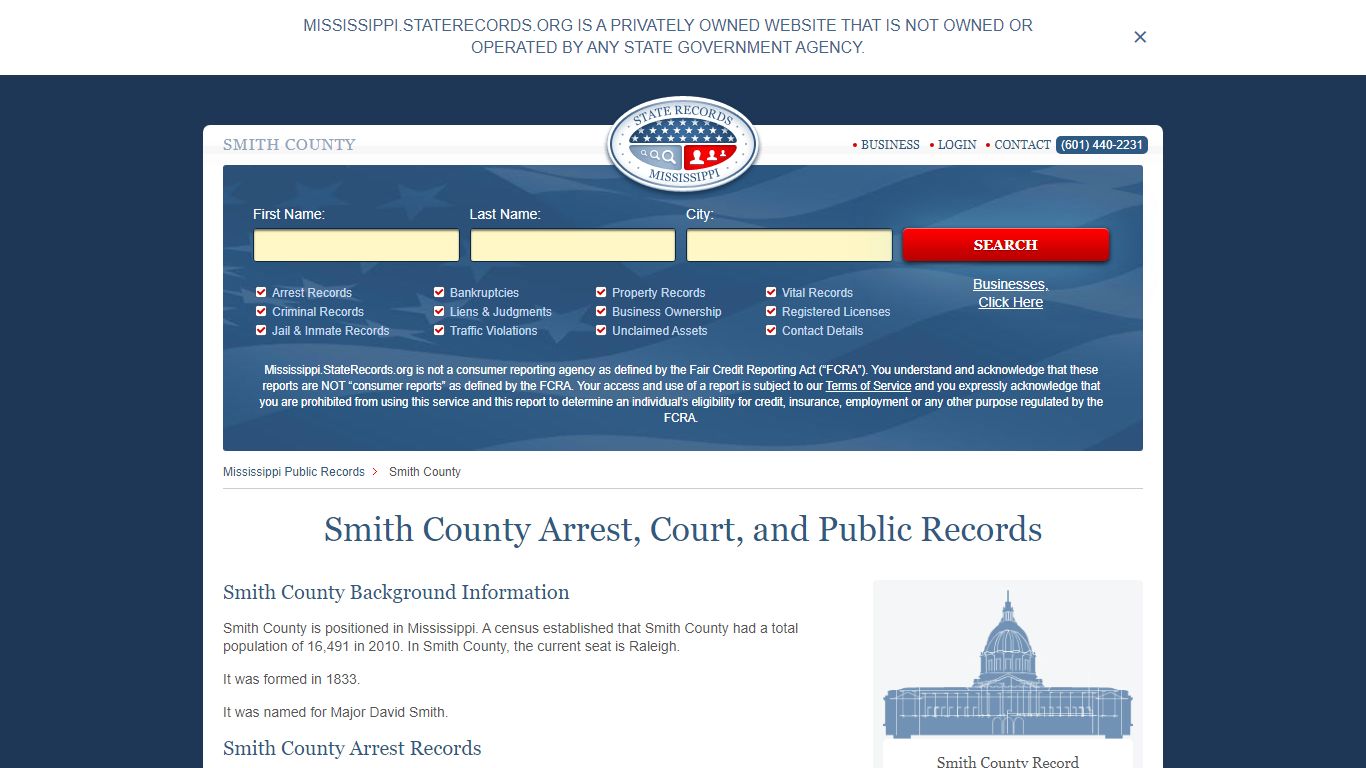 Smith County Arrest, Court, and Public Records