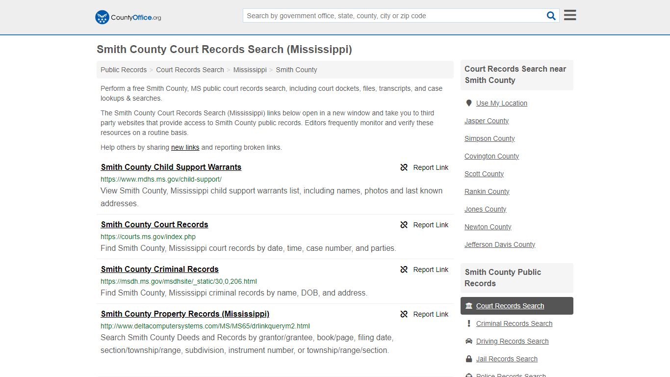 Court Records Search - Smith County, MS (Adoptions, Criminal, Child ...