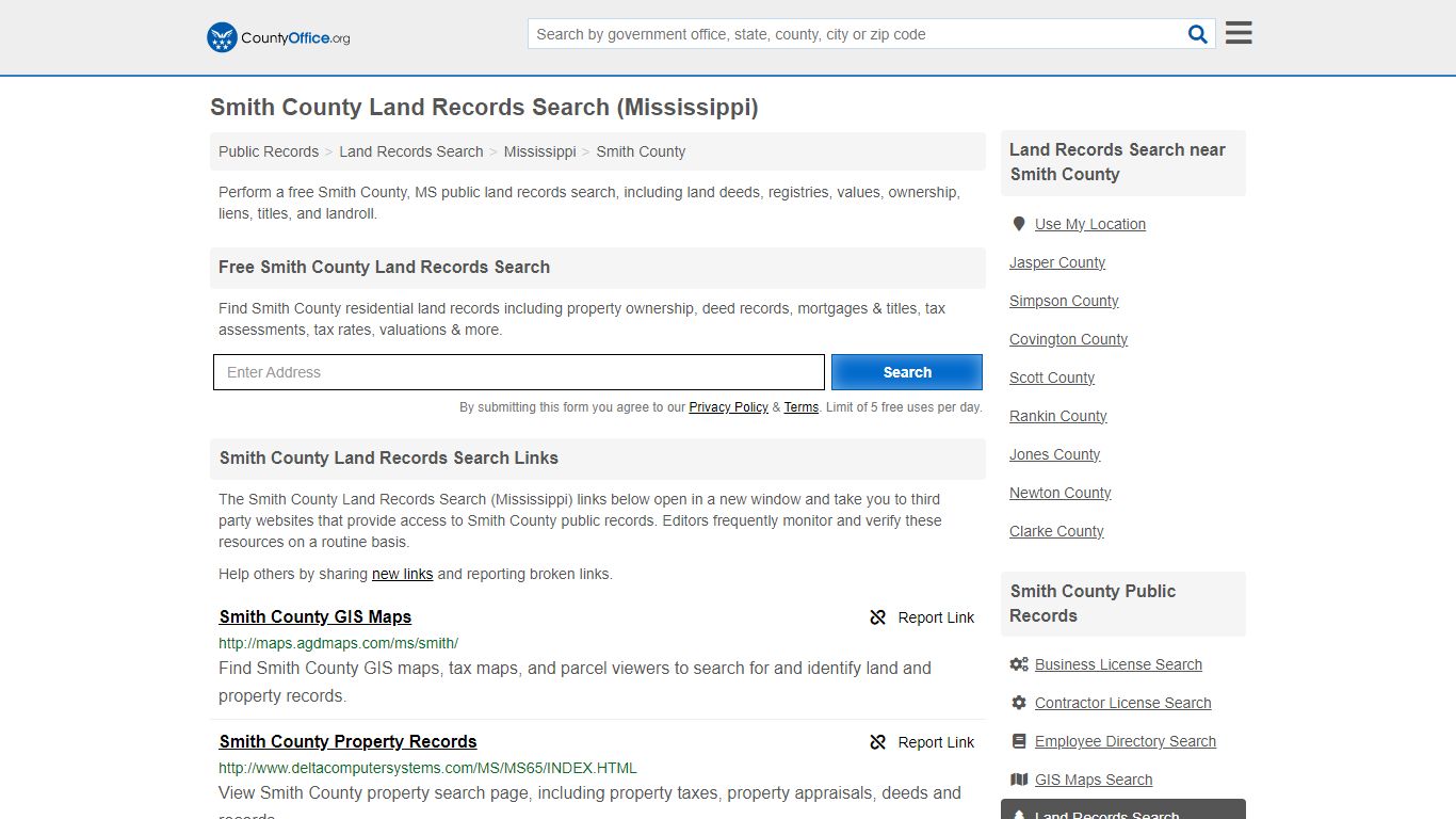 Smith County Land Records Search (Mississippi) - County Office